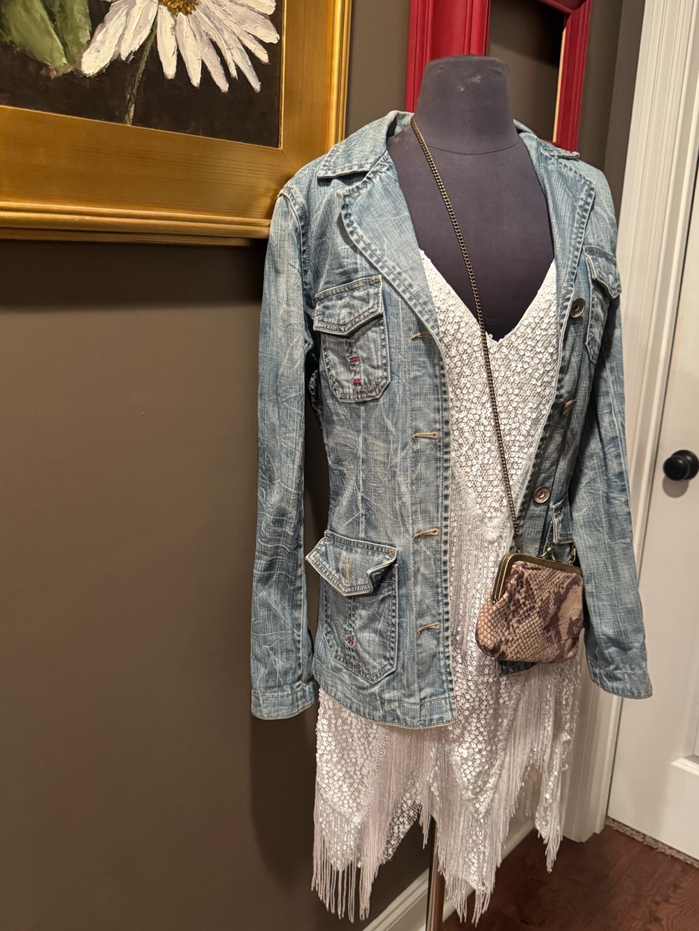 Women's Light Blue Denim Jacket - Casual Button-Front Jean Jacket